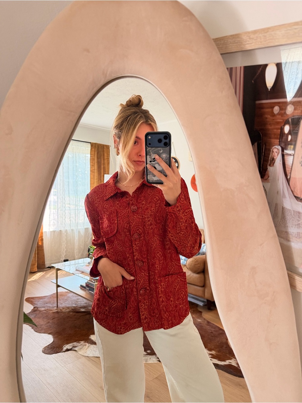 Vintage Red Paisley Blazer